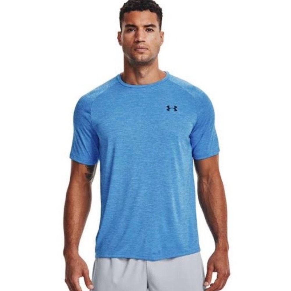Under Armour Mens Tech 2.0 SS Tee Blue Heather Training Shirt 1326413 NEW Small